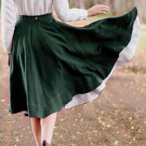 SON DE FLOR CLASSIC TWIRL SKIRT GREEN LIKE NEW XL
